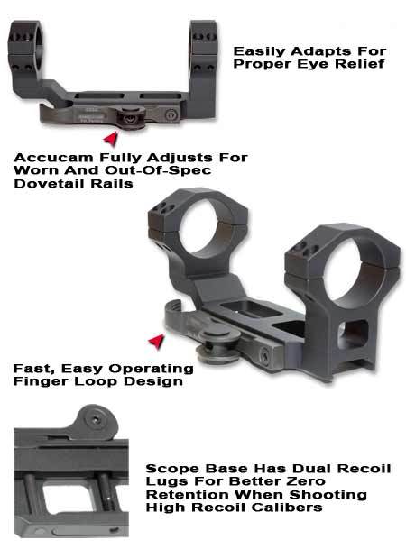 GG&G AC-30 Accucam QD Quick Detach One Piece Picatinny Scope Rings, Wide Ring Spacing - Australian Tactical Precision
