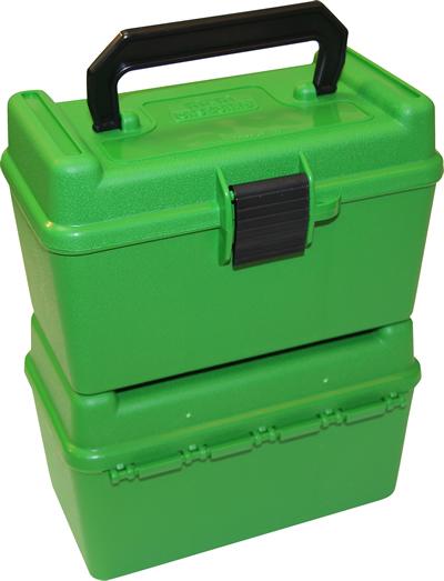 MTM Deluxe 50 Round Mechanically Hinged Ammo Box with Handle - Rifle Calibers H50 - Australian Tactical Precision