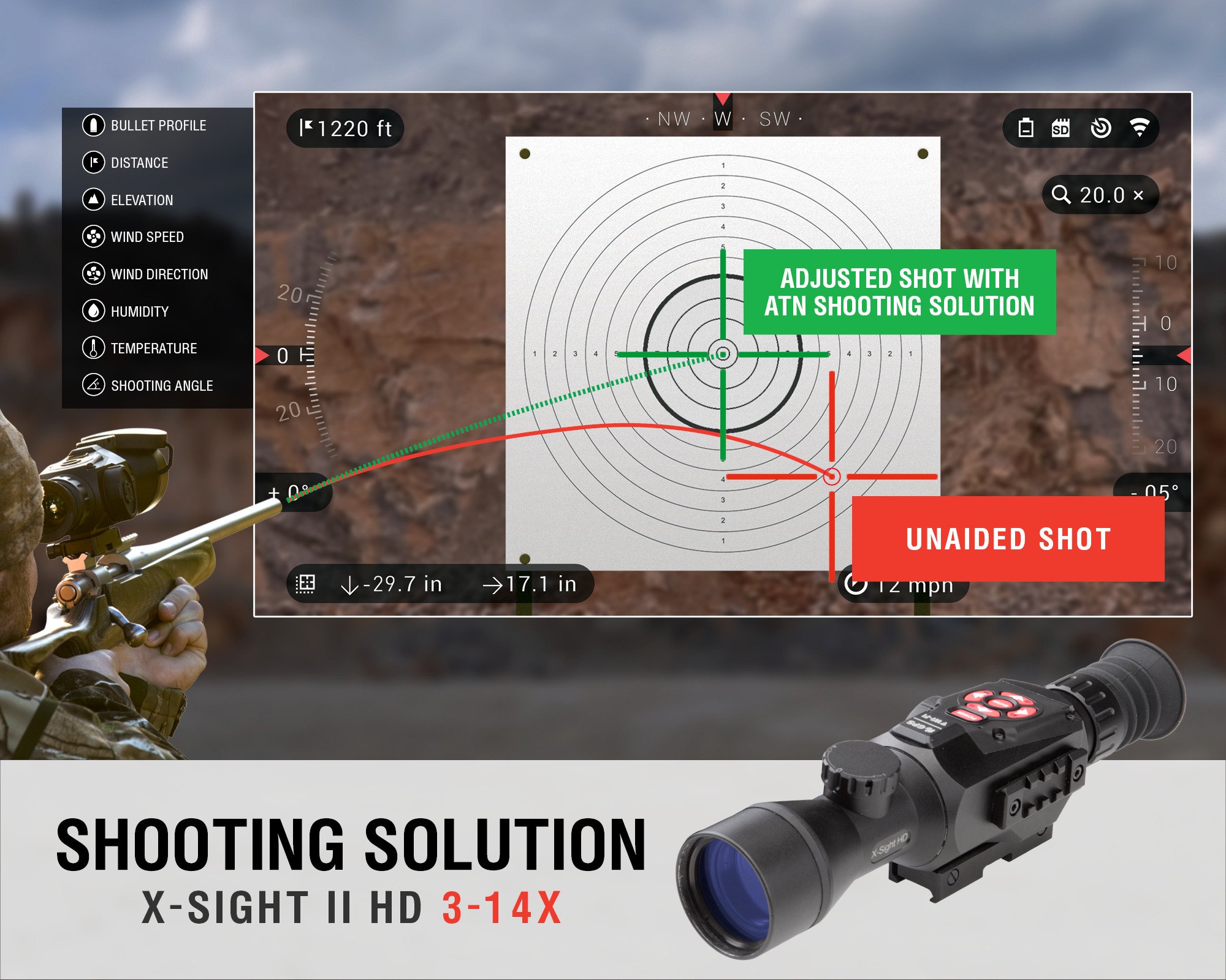 ATN X-Sight II Smart HD 3-14x Day & Night Vision Rifle Scope - Australian Tactical Precision