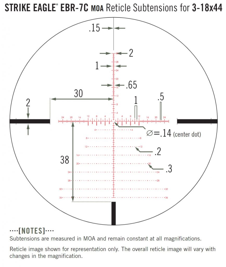 Vortex Australia Strike Eagle FFP Rifle Scope 3-18x44 EBR-7C (MOA ...