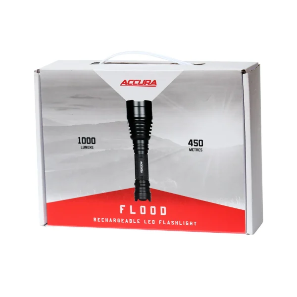 Accura Flood LED Flashlight Torch with Charger, 1000 Lumens - Image 4