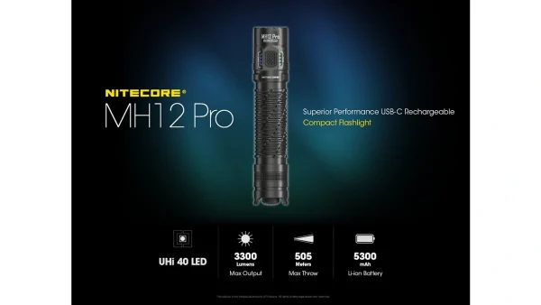Nitecore MH12 Pro Hunting Torch Flashlight Kit, Rechargeable, 3300 Lumens, 505m Range - Image 11