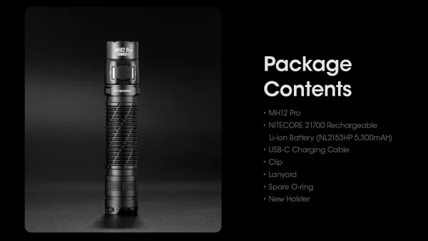 Nitecore MH12 Pro Hunting Torch Flashlight Kit, Rechargeable, 3300 Lumens, 505m Range - Image 2
