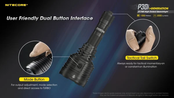 Nitecore P30i Hunting Torch Flashlight Kit, Rechargeable, 2000 Lumens, 1000m Range - Image 9