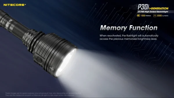 Nitecore P30i Hunting Torch Flashlight Kit, Rechargeable, 2000 Lumens, 1000m Range - Image 11