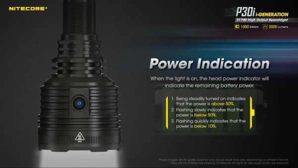 Nitecore P30i Hunting Torch Flashlight Kit, Rechargeable, 2000 Lumens, 1000m Range - Image 12