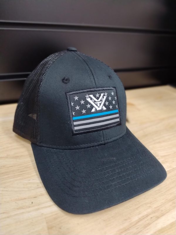 Vortex Blue Line Flag Logo Cap Hat, Black #800-23-BLU
