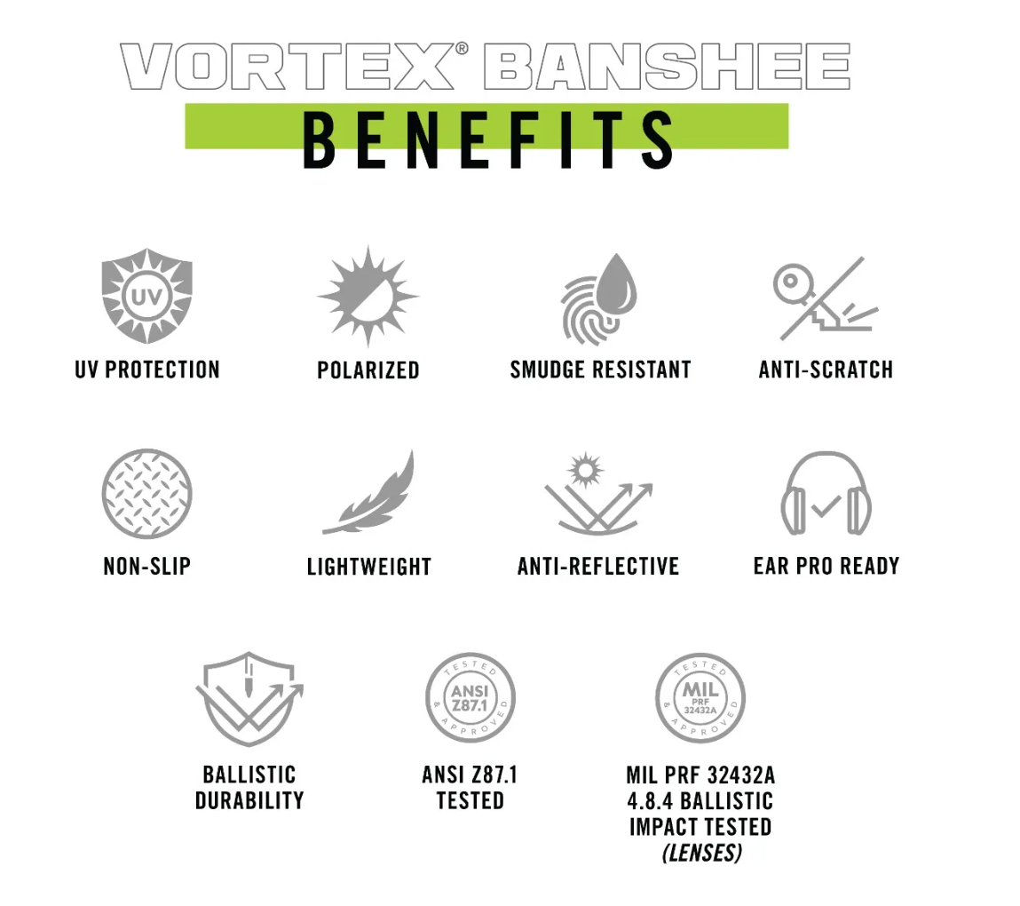 Vortex Banshee Sunglasses / Shooting Safety Glasses, Multiple Colours - Image 6